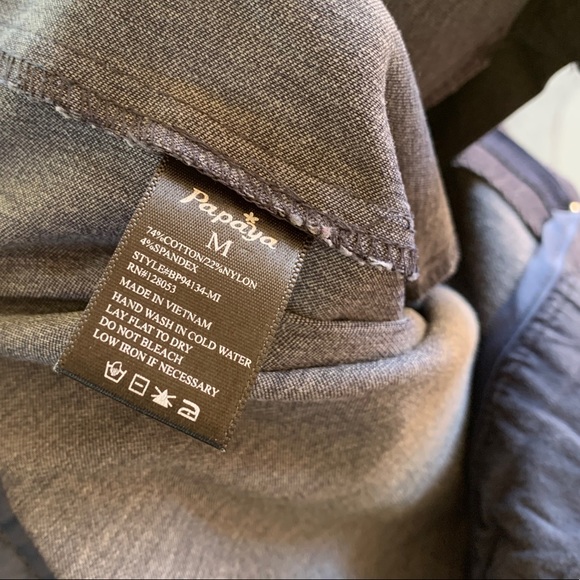 Mid Rise Waist Soho Work Chino Gray Cuffed Shorts - Picture 5 of 5